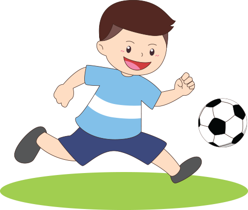 เด็กกำลังเล่นฟุตบอลอย่างเพลิดเพลิน