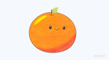 ขั้นตอนการระบายสีไม้ผลส้มสีส้ม