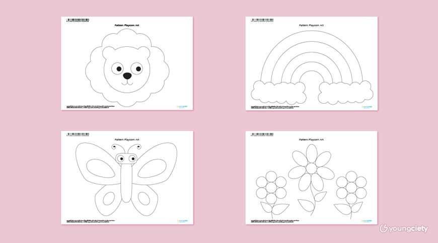 Pattern ศิลปะจากข้าวโพดอาหารปลา ทั้ง 4 แบบ