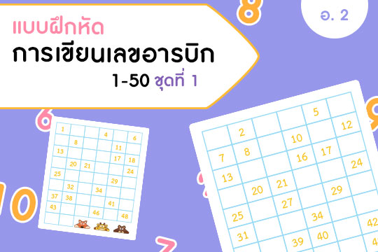  แบบฝึกหัดการเขียนเลขอารบิก ชุดที่ 1 