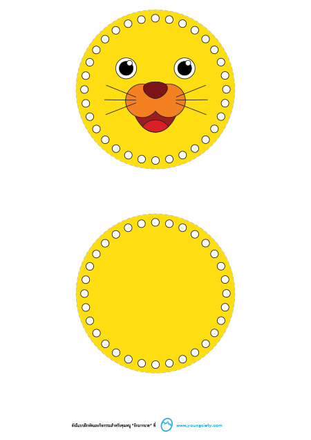 ตัวอย่าง Pattern โมบายกระดาษ ชุด สิงโต (ภาพสีและลายเส้น)