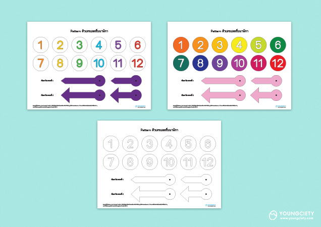 ตัวอย่าง Pattern ตัวเลขและเข็มนาฬิกา