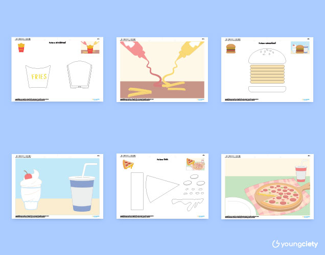 ตัวอย่าง Pattern ศิลปะจากไม้ไอติม ชุด อาหาร