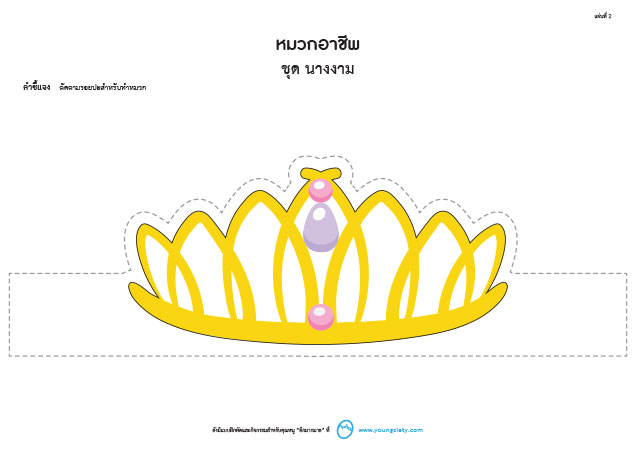 ตัวอย่าง Pattern หมวกอาชีพ ชุด นางงาม (ลายเส้น-ภาพสี)