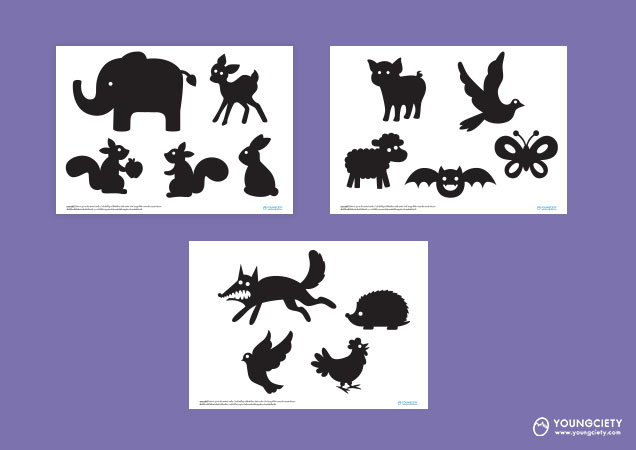 ตัวอย่าง Pattern หุ่นเงาเล่านิทาน ชุด สัตว์ต่าง ๆ
