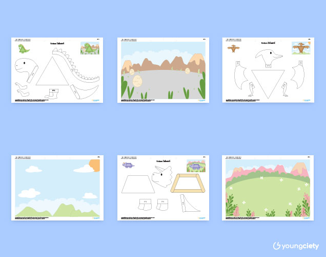 ตัวอย่าง Pattern ศิลปะจากไม้ไอติม ชุด ไดโนเสาร์